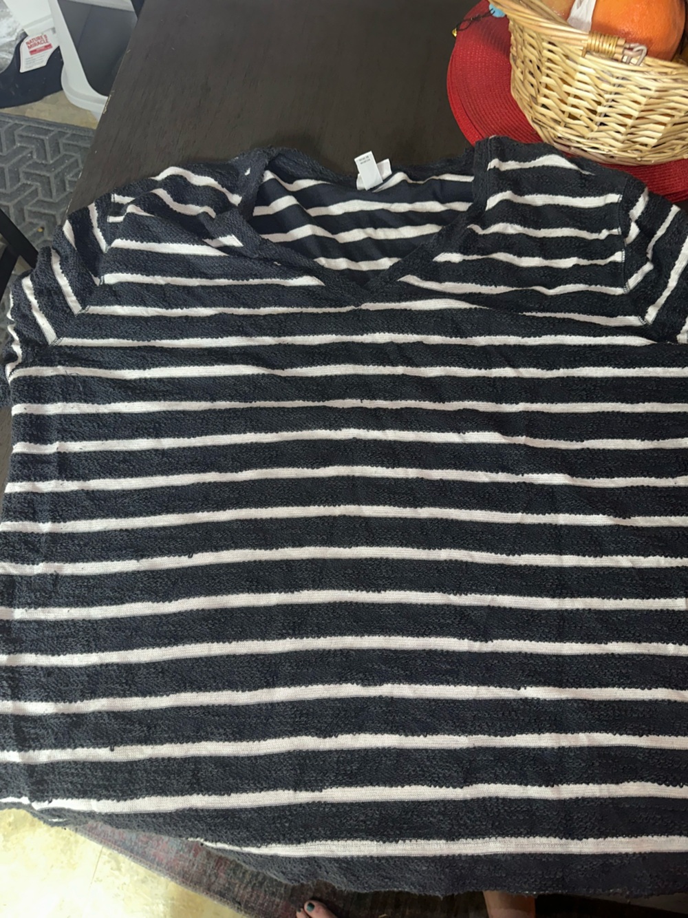 Ava & Viv Black and White Striped sweater